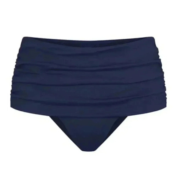NWT • SKIMS SWIM • XXS • Sculpting Slim Fold Over‎ Bikini Bottom • Midnight Blue - Picture 1 of 13